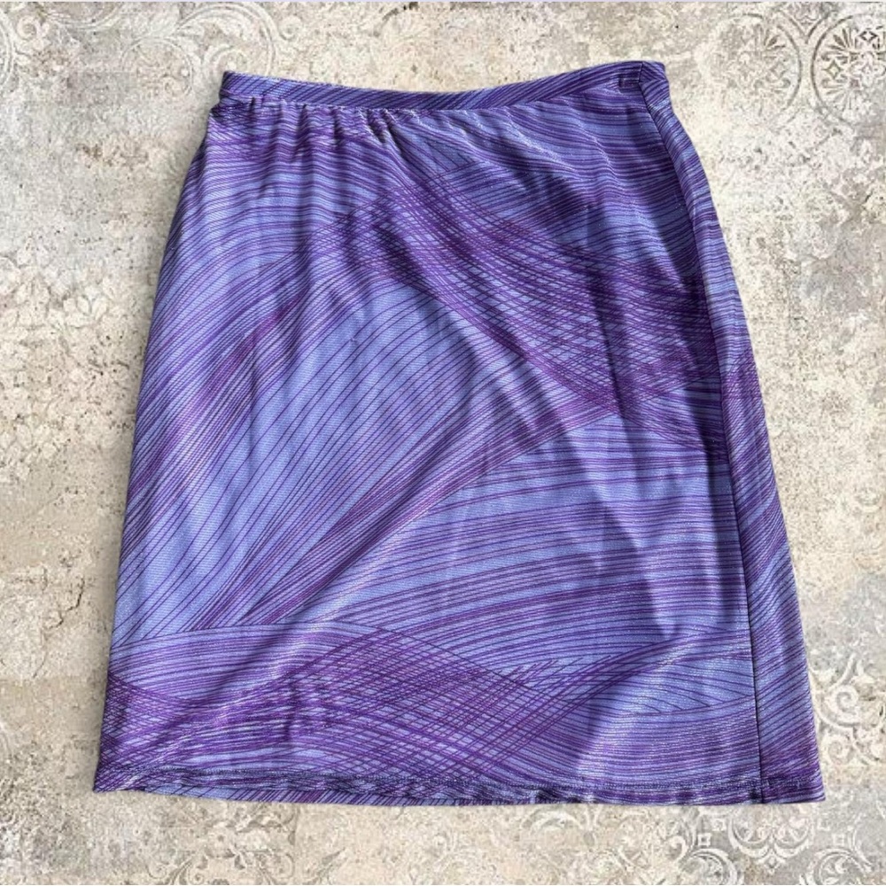 Express Purple Metallic Wavy Spandex Skirt